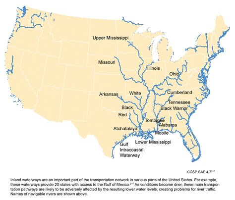 Us Inland Waterway System Map Changes In The Mississippi River System