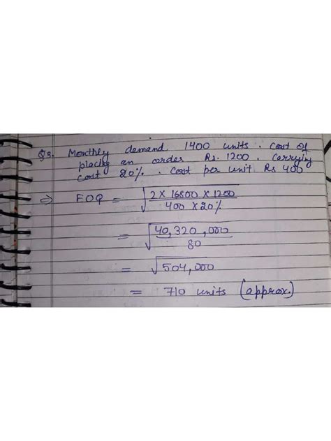 Image result for EOQ Examples and Solutions