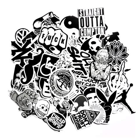 DreamerGO Cool Graffiti Stickers 60 Pieces Transparent Various Car ...