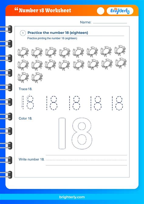 Number 18 Worksheets Free Printable
