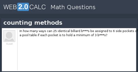 View question - counting methods