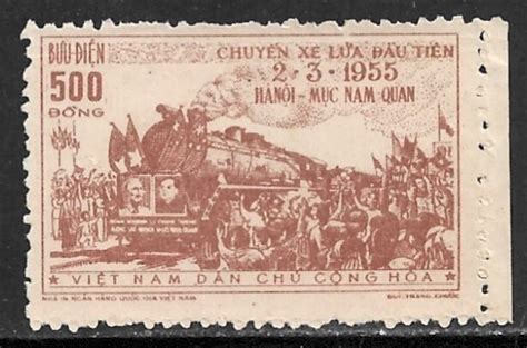 VIETNAM NORTH 1956 500d Re-opening Hanoi-China Railroad Issue Sc 35 ...