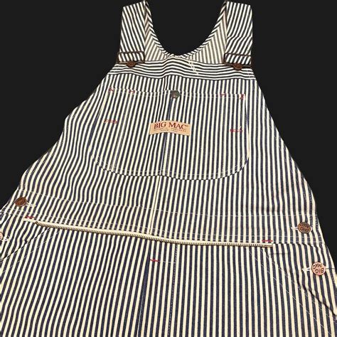 80’s BIG MAC hickory stripe overall double knee “mint condition” made ...