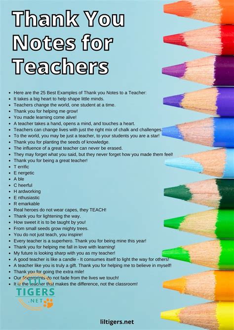 80 Best Teacher Thank You Notes - Teacher Appreciation Note Idea