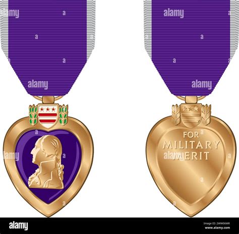 Vector Illustration of the Purple Heart Medal Awarded for Military ...