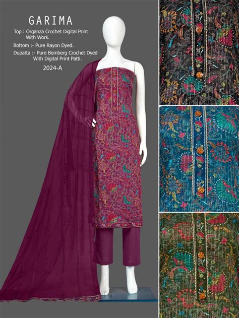 Bipson Garima 2024 Organza Designer Dress Material Collection ...