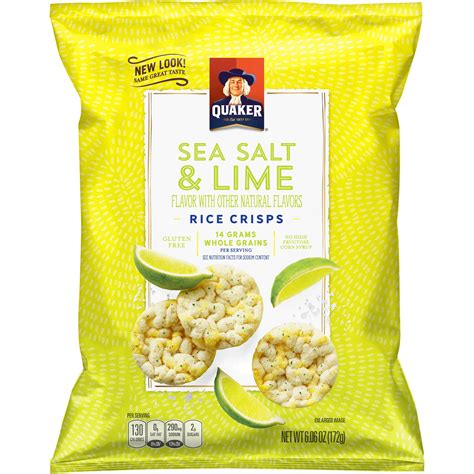 Quaker Rice Crisps, Sea Salt & Lime, 6.06 oz Bag (Packaging May Vary ...