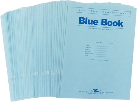 Amazon.com : ROARING SPRING Exam Blue Books, 50 Pack, 8.5" x 7", 16 ...