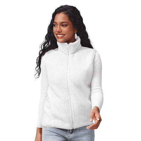 Women Fleece Vest Classic Fit Sleeveless Polar Fleece Vest Casual ...