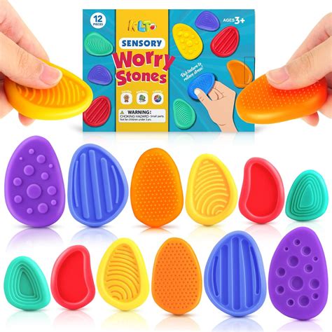 Amazon.com: Fidget Toys Sensory Stone for Kids: 12 Pack Texture Worry ...