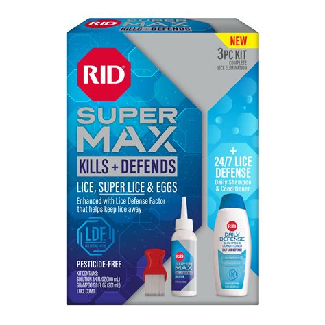 RID Super Max 5-in-1 Complete Lice Elimination Kit – Kills Lice, Super Lice & Eggs + Provides ...