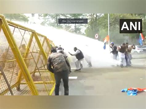 Chandigarh: Police use water cannons to disperse NSUI protestors