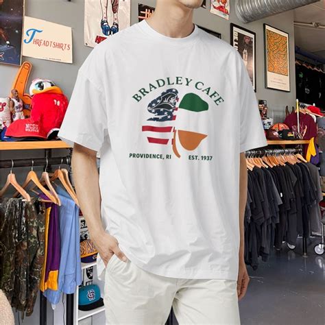 Bradley Cafe Providence Ri Est 1937 Shamrock Usa Ireland Flag T-Shirt, hoodie, longsleeve tee