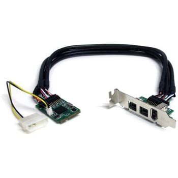 MPEX1394B3 IEEE 1394b 2ポート/ 1394a 1ポート 3ポート増設Mini PCI Express FireWire ...