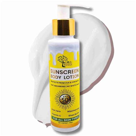 Sunscreen Body Lotion SPF 50 PA+++ - Four Trees - Face | Hair | Body ...