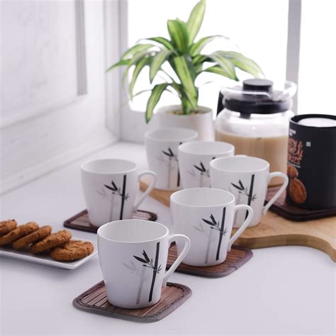 Buy Clay Craft Master Fine Ceramic Floral Printed Coffee/Tea Mug Set of ...