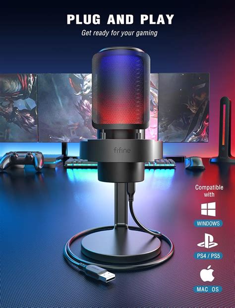 FIFINE Gaming Microphone, USB PC Mic for Streaming, India | Ubuy