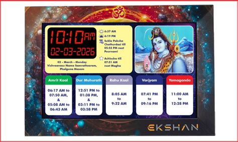Ekshan Digital Astro Wall Clock: Daily Panchang Innovation