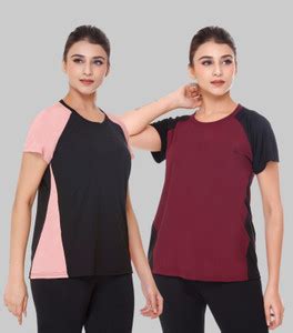 White Moon Colorblock Women Round Neck Multicolor T-Shirt - Buy White ...