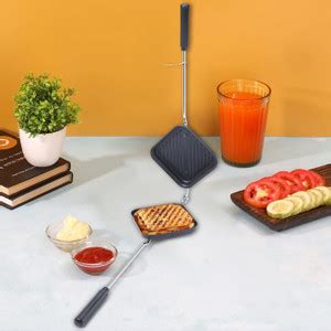 BLLUEX Non-Stick Aluminium Grill Sandwich Toaster/Sandwich Maker/Gas ...