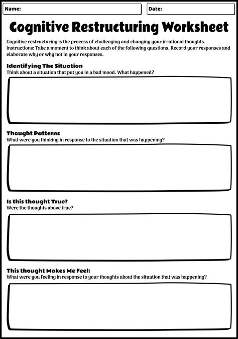 16 Cognitive Therapy Worksheets - Free PDF at worksheeto.com