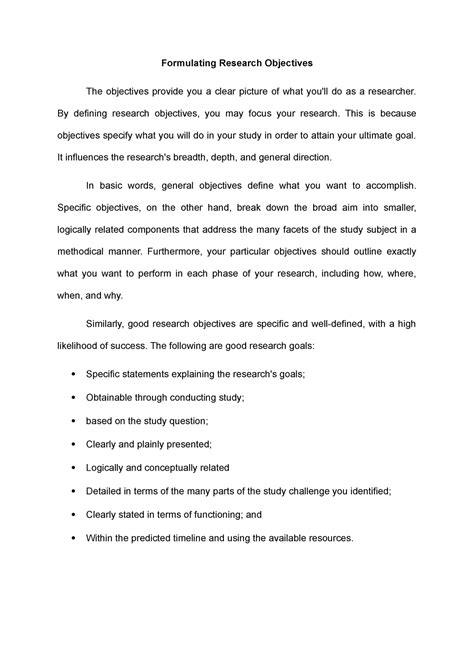 Image result for Research Objectives Basic Formatting