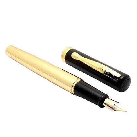 Dikawen 8073 Metal Gold Body With Black Cap type Fountain Pen Iridium ...