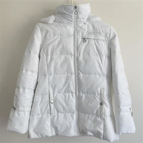 DKNY Women's White Jacket | Depop