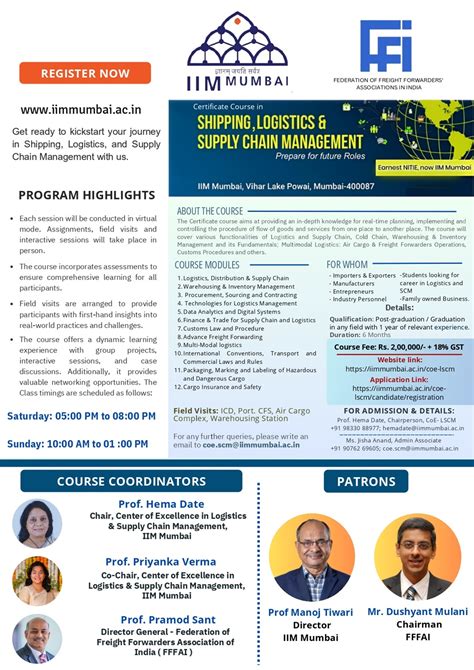 IIM Mumbai - Certificate course in Shipping, Logistics and Supply Chain ...