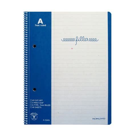 Kokuyo filler notebook 2-hole margin ruled A5 40 sheets Su-5AN : Amazon ...