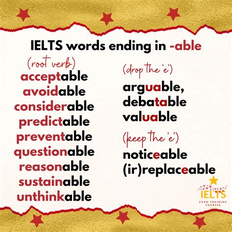 IELTS Word Formation: Words Ending in -able and -ible
