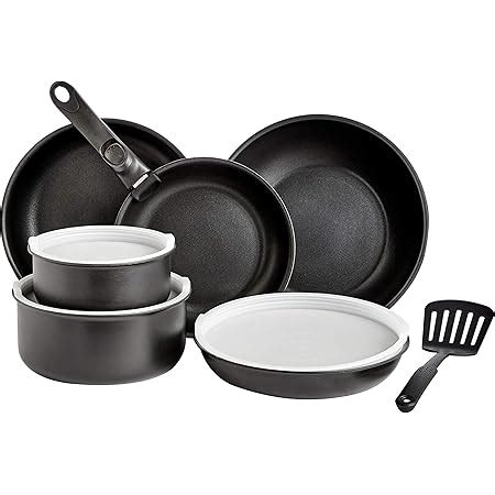 Buy AmazonBasics 11 Piece Non-stick Cookware Set with Induction Base ...