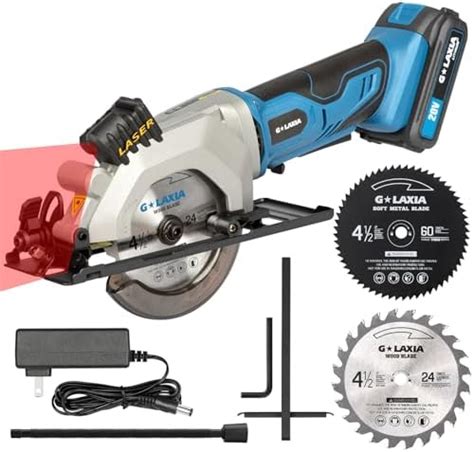 G LAXIA Mini Circular Saw, 4-1/2" 3400RPM Compact Cordless Circular Saw ...