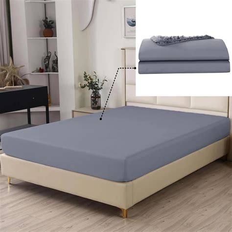 Amazon.com: SDIII 2-Pack Gray Fitted Sheet Twin Size, 100% Washed ...