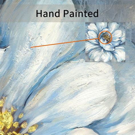 TAR TAR STUDIO Floral Abstract Wall Art: Hand Painted Flower Blooms ...