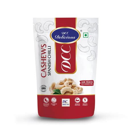 Premium Dry Roasted Spanish Chilly Cashew Nuts By Dcc Delicious 80gm, 2 ...