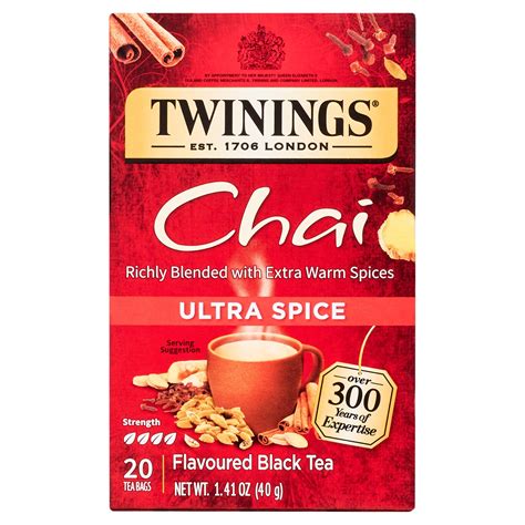 Twinings Of London Ultra Spice Chai Tea Bags, 20 Ct, 1.41 oz. - Walmart.com