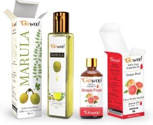 GO WOO Pack of 2 Grape Fruit Essential Oil and Marula Carrier Oil - 100 ...