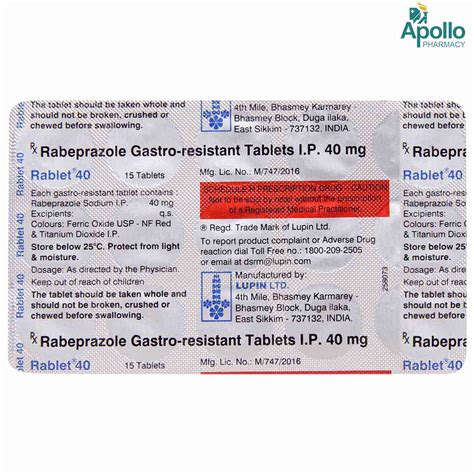 Rablet 40 Tablet 15's Price, Uses, Side Effects, Composition - Apollo ...