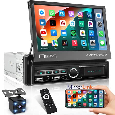 Hikity Autoradio Single Din Car Stereo 7" Folding Capacitive Touch ...