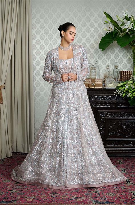 Grey Net Taban Embroidered Lehenga Set – Manish Malhotra