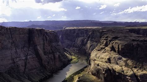 Download wallpaper 2560x1440 river, canyon, rocks, aerial view ...