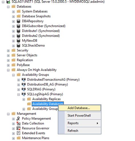 Image result for Remove Database From Availability Group Using GUI