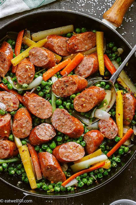 One-Pan Sausage Veggies Recipe – Smoked Sausage Recipe — Eatwell101