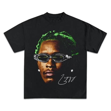 YOUNG THUG T-SHIRT, Rap Tee Concert Merch Thugger Slime Season, Green ...