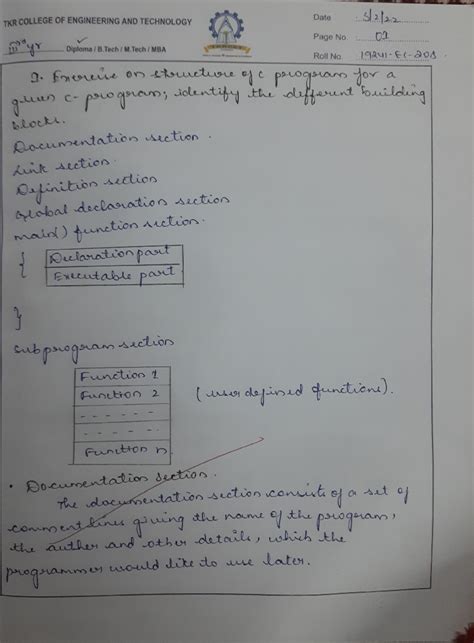 Programming c observation-1 - Computer Science - Studocu