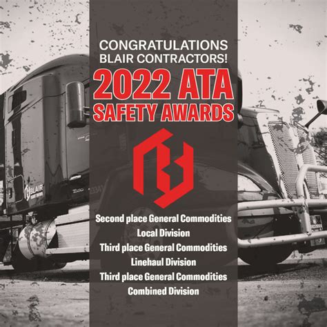 Blair wins Multiple ATA Safety Awards - Blair Logistics, Inc.