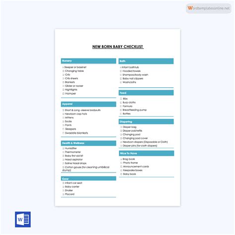 10 Free Newborn Baby Checklists - Must Haves! (Printable)