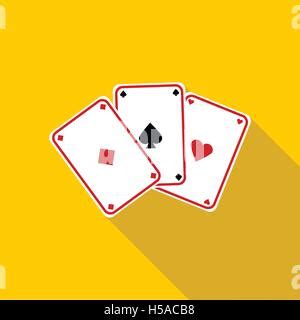 Three aces playing cards icon, simple style Stock Vector Image & Art ...