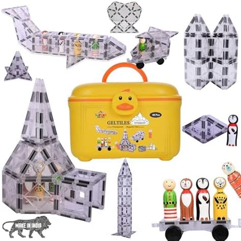 GELTILES Kid Magnetictiles Transparent Tiles Everest 45 PCS Set ...